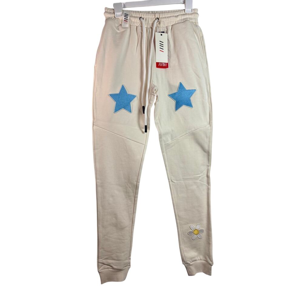 NWT Fifth Loop Star Joggers (Cream), Sz. M